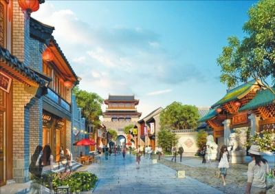 整治后的东西大街将突出古城历史文脉,成为带状博物馆群(效果图)